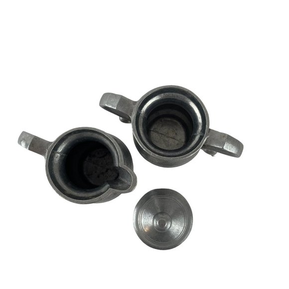 Wilton Armetale RWP Pewter Cream Pitcher & Sugar Bowl w/Lid Serving Set USA VTG - Picture 3 of 7